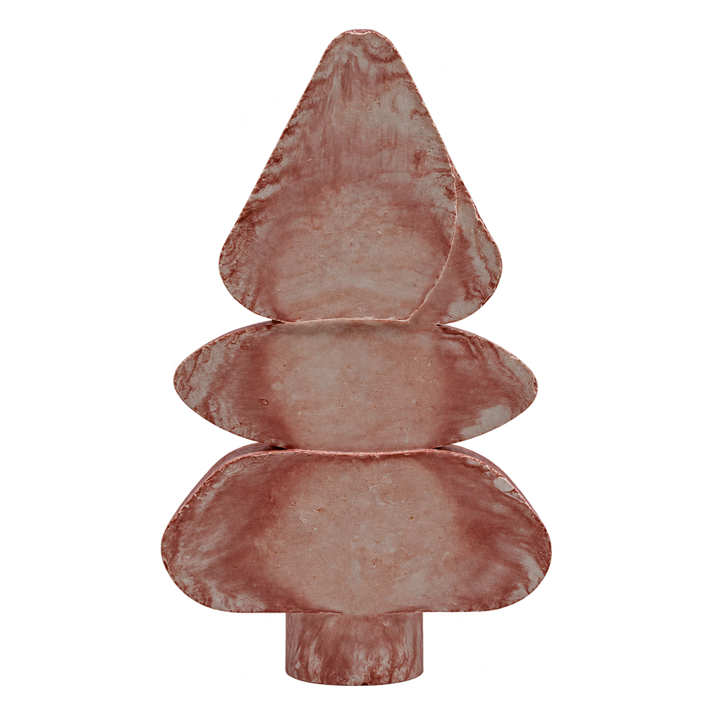concrete christmas tree evergreen pink white marble
