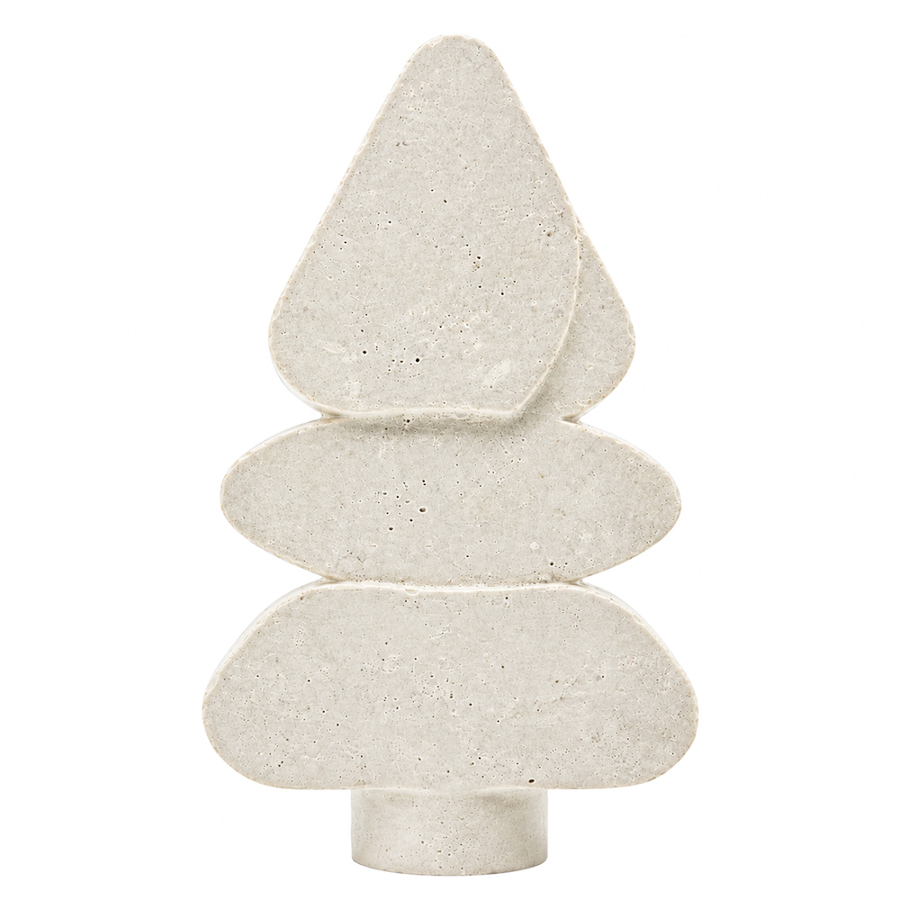 concrete christmas tree evergreen white