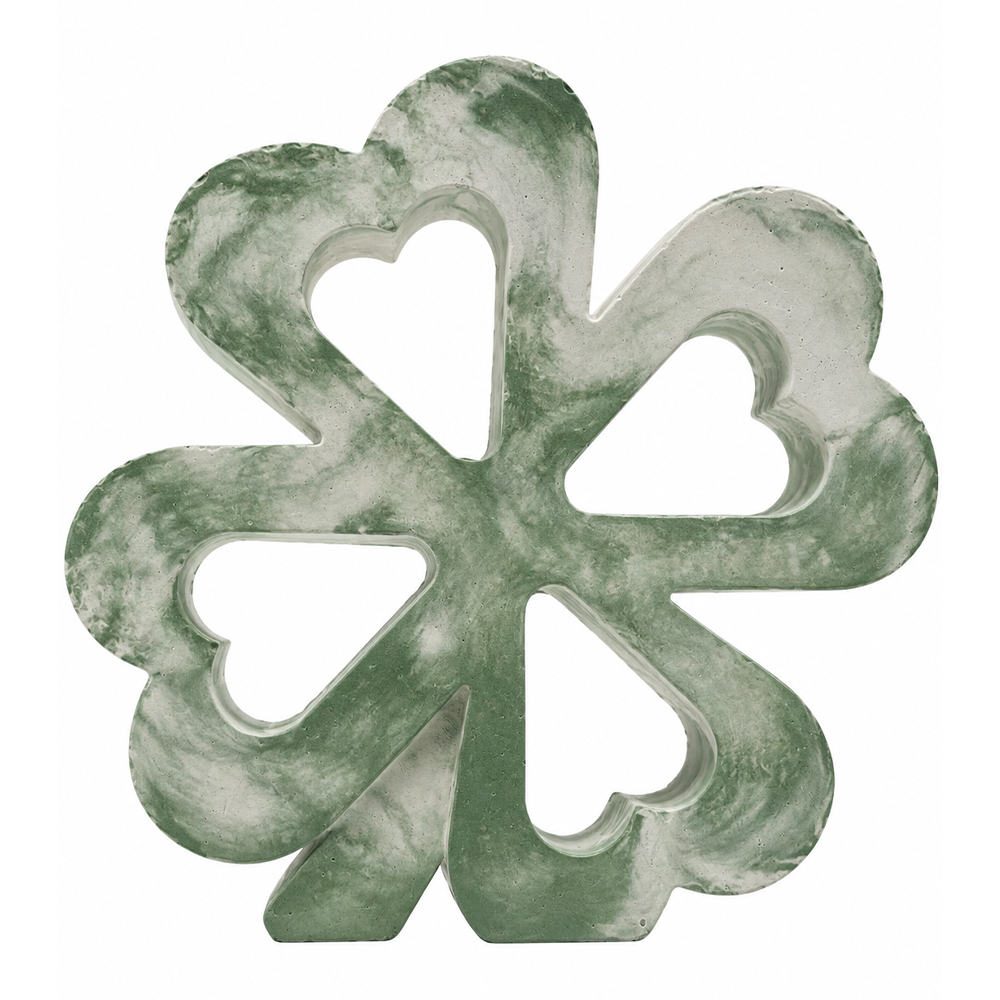 concrete clover green white marble