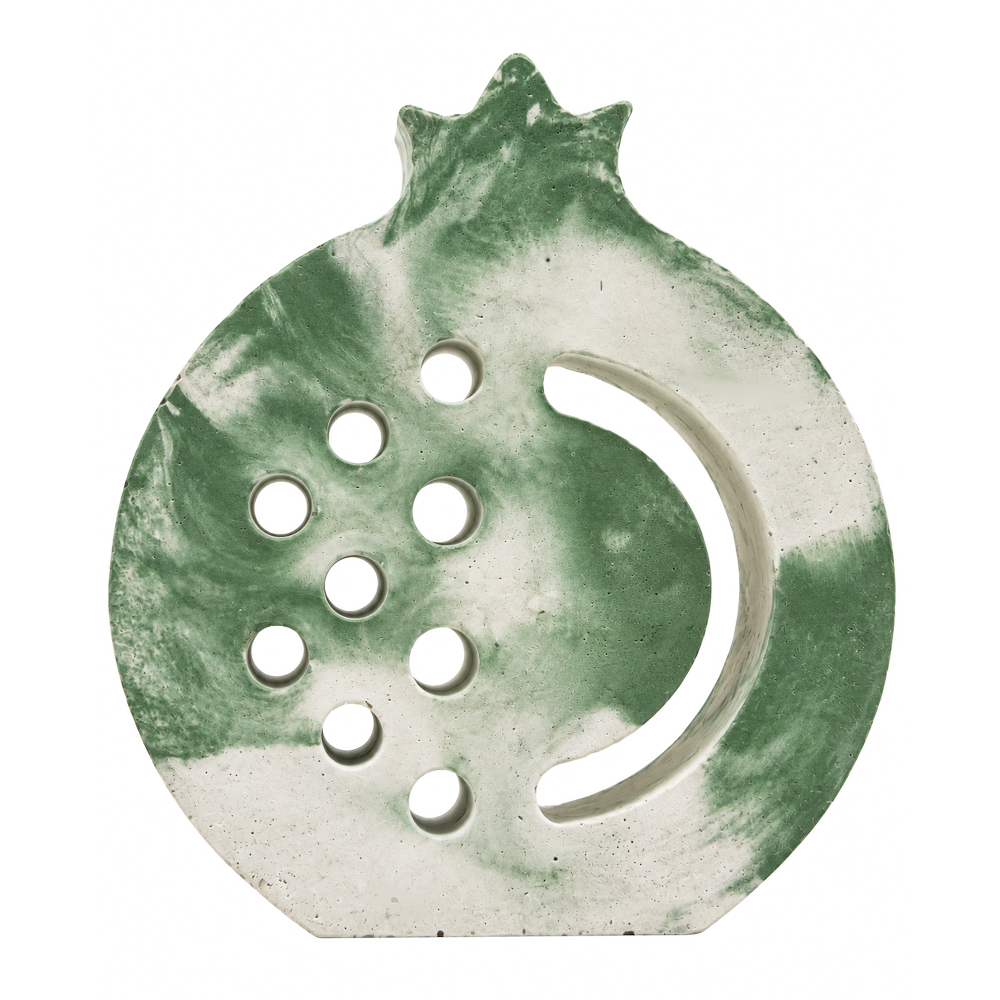 concrete pomegranate moon green white marble